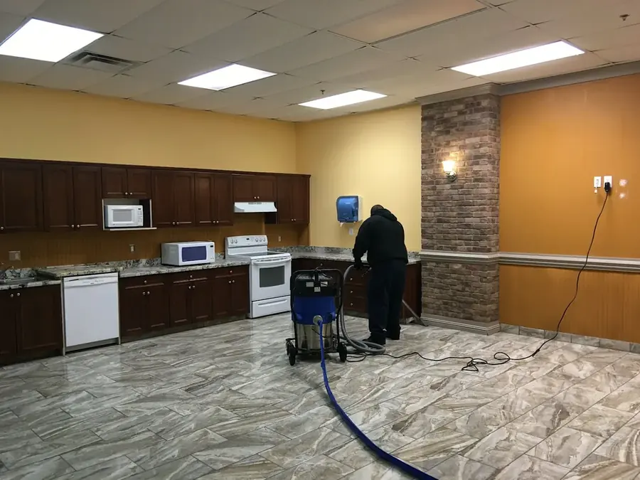 Truck-mounted water extraction on a tile floor in Las Vegas